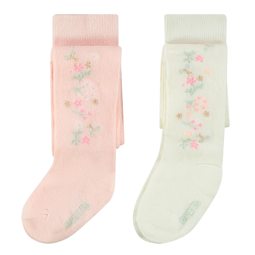 Lot de 2 paires de collants épais fantaisie  