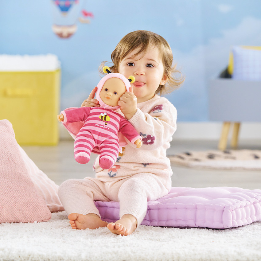 Poupon P'tit Cœur Abeille à rayures roses 