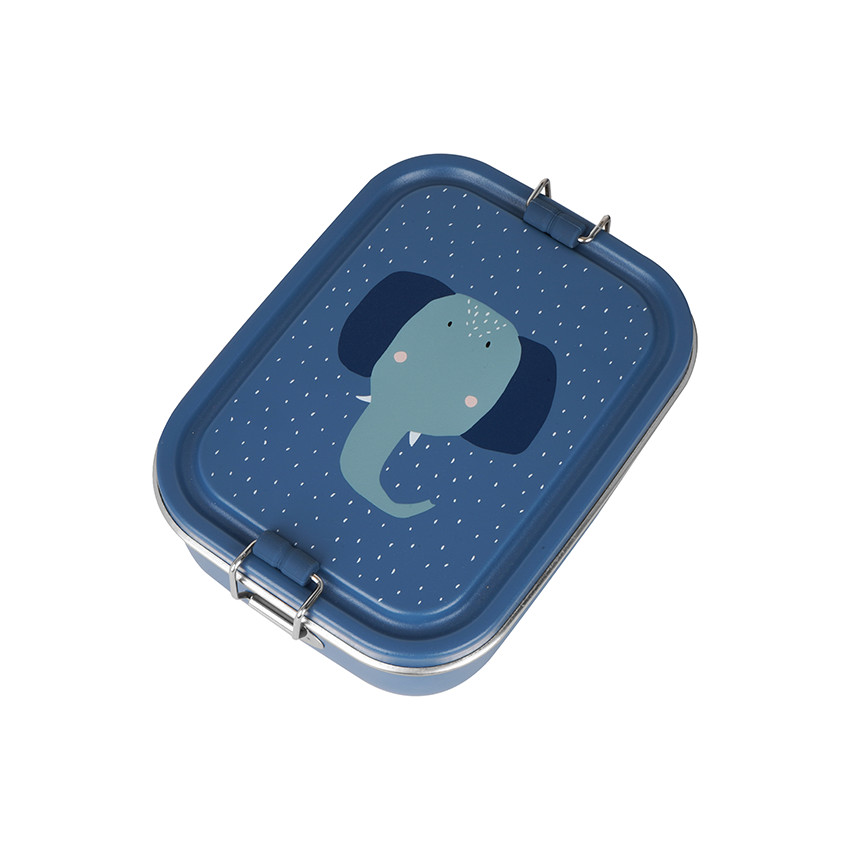 Petite lunchbox en inox Mrs. Elephant bleu