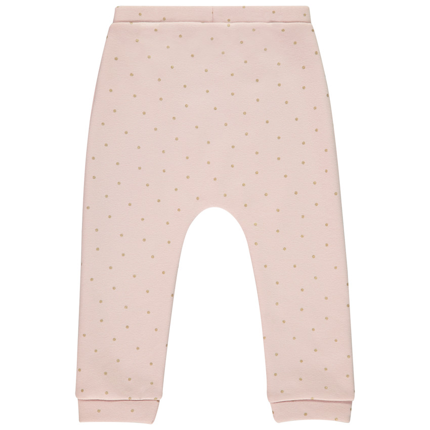 Jogging en jersey contrecollé sherpa à pois pailletés pour bébé fille 