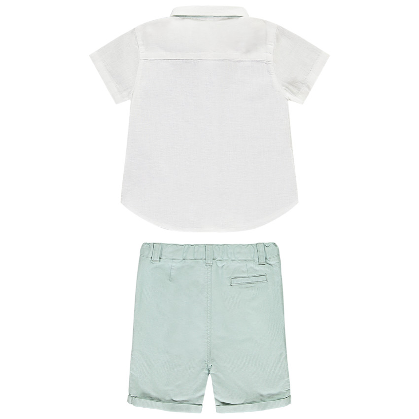 Ensemble 2 pièces avec chemise à nœud pour bébé garçon 