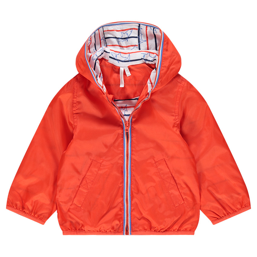 Coupe-vent en nylon avec doublure rayée et poches à scratch 