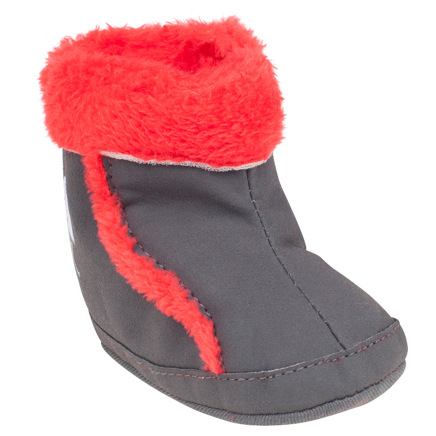 Bottines en suédine avec fausse fourrure et print souris