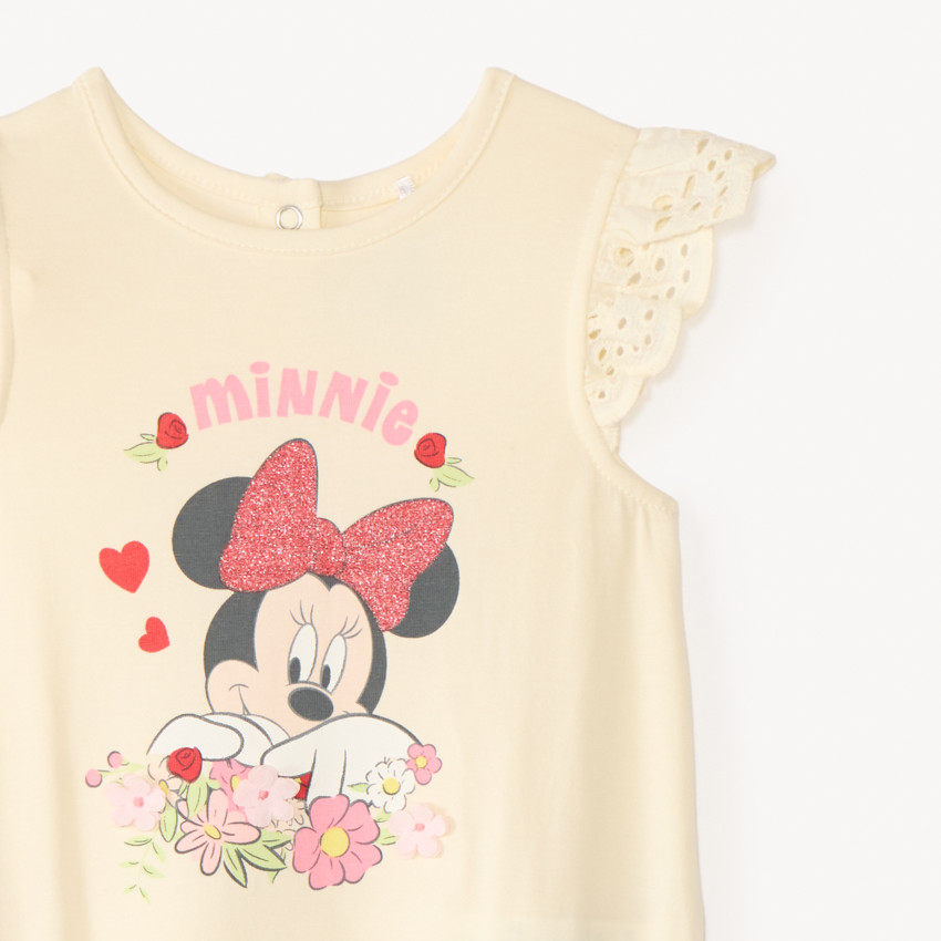 Barboteuse à broderie anglaise Minnie Disney pour bébé fille 