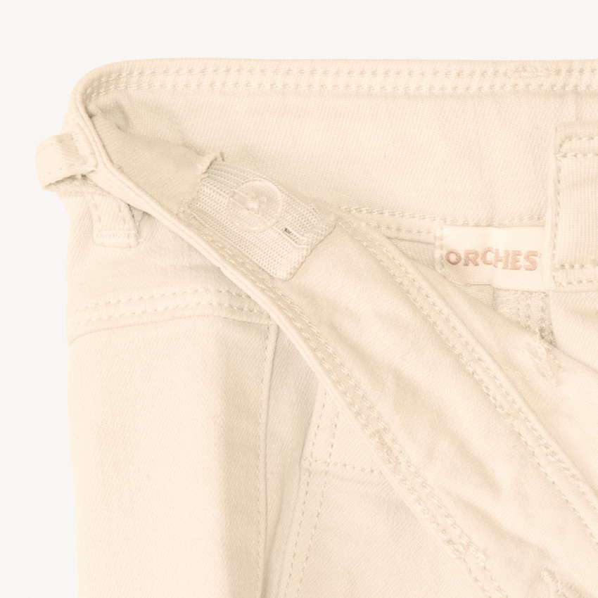 Jean large uni à boutons imitation corne pour fille 