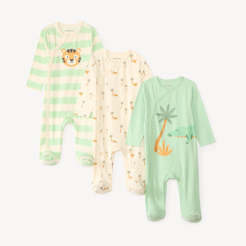 Lot de 3 dors-bien motifs savane pour bébé garçon avec ouvertures différentes selon l’âge 