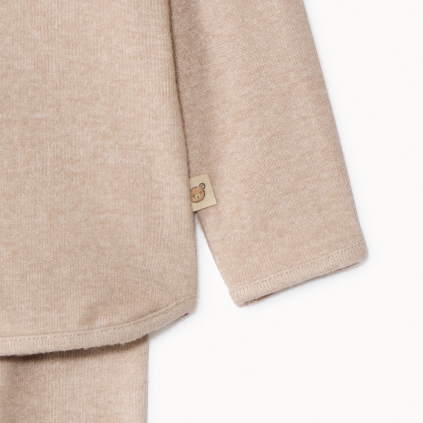 Ensemble 2 pièces uni en coupé-cousu pour bébé 