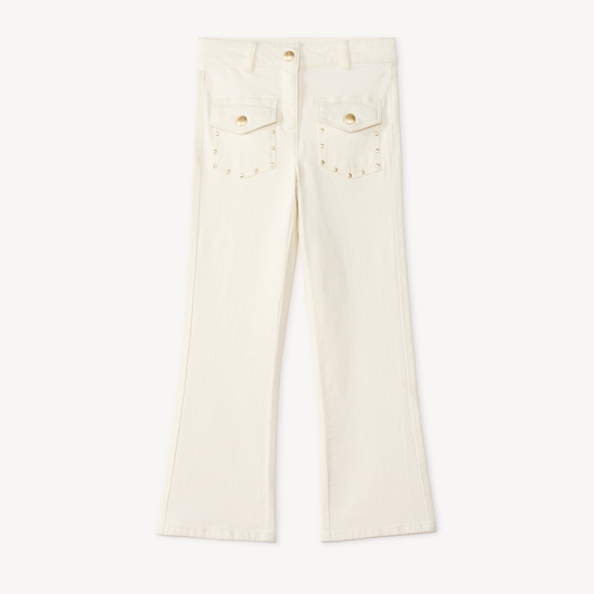 Jean flare avec poches plaquées pour fille 