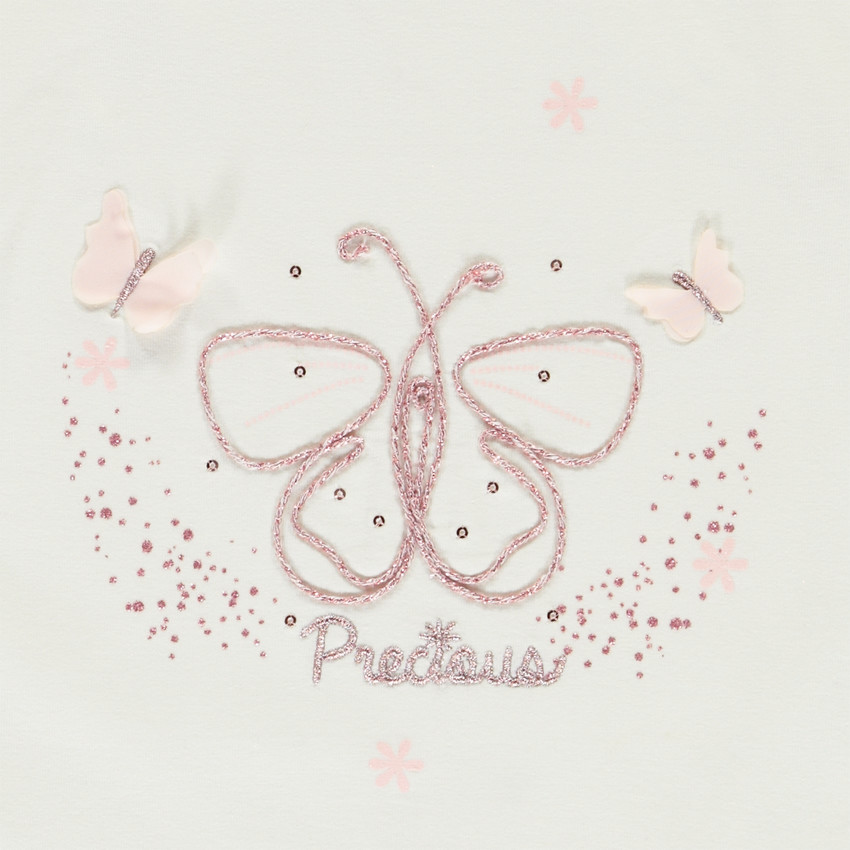 T-shirt manches courtes avec papillon cording pour fille  