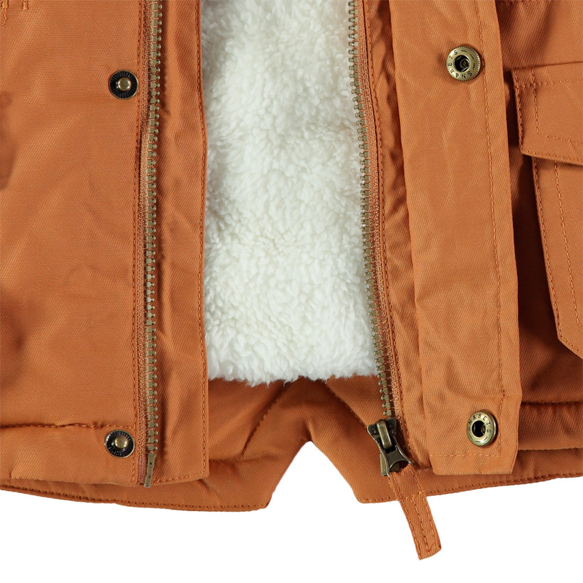 Parka en toile doublée sherpa à capuche amovible Main Parka en toile doublée sherpa à capuche amovible