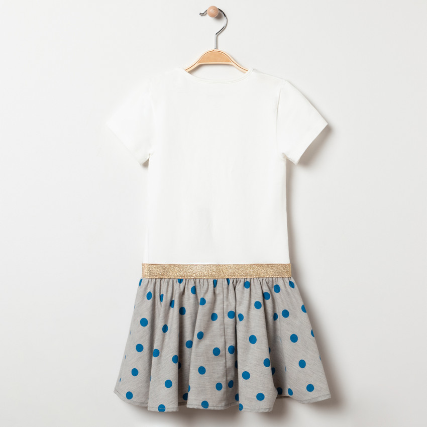 Robe en maille manches courtes effet 2-en-1 pour enfant fille 