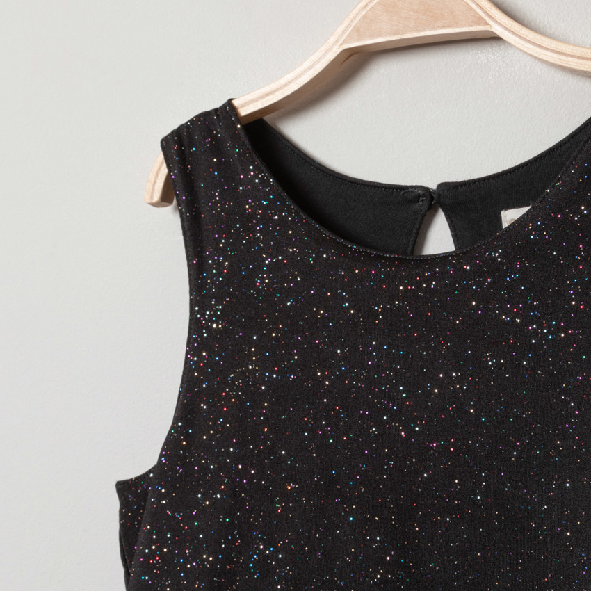 Robe de cérémonie sans manches pailletée  