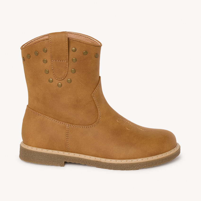 Bottines marron à zip style cow-boy pour fille 