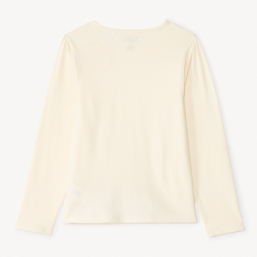 T-shirt manches longues à découpe fantaisie et strass pour fille 