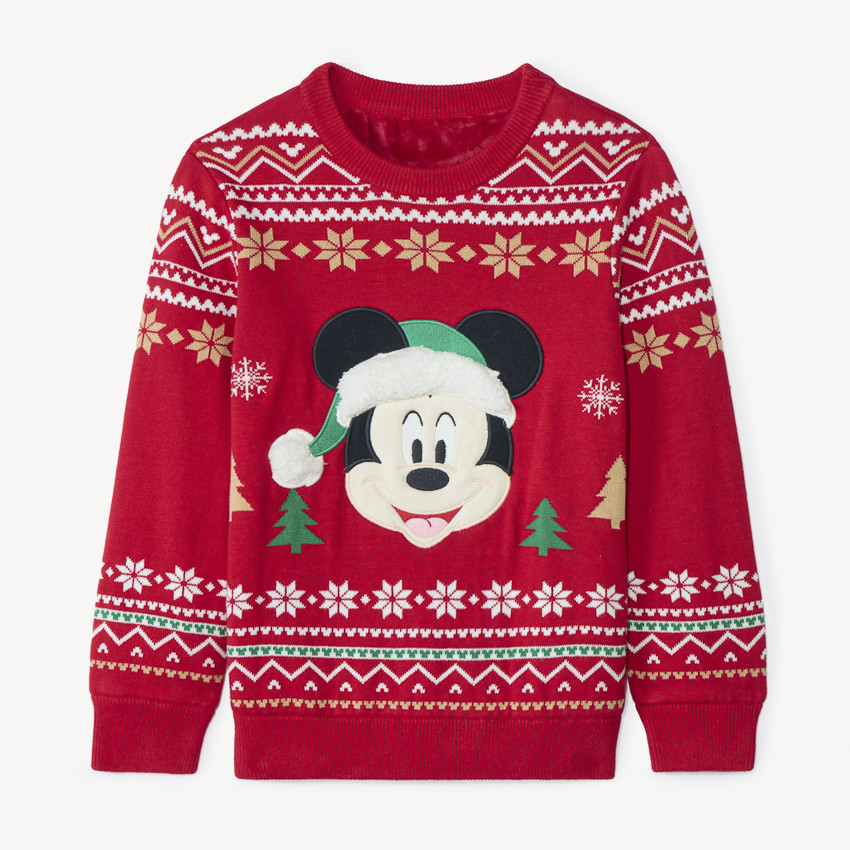 Pull de Noël Mickey Disney en tricot doublé pour garçon 