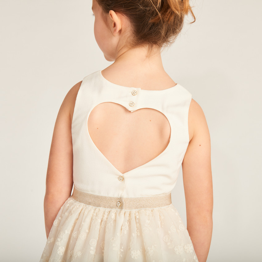 Robe effet 2-en-1 avec dos nu en forme de cœur pour fille 
