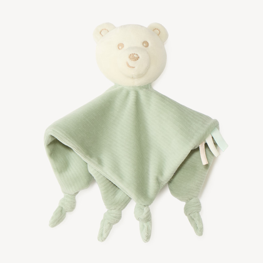 Doudou mouchoir ourson en velours pour bébé