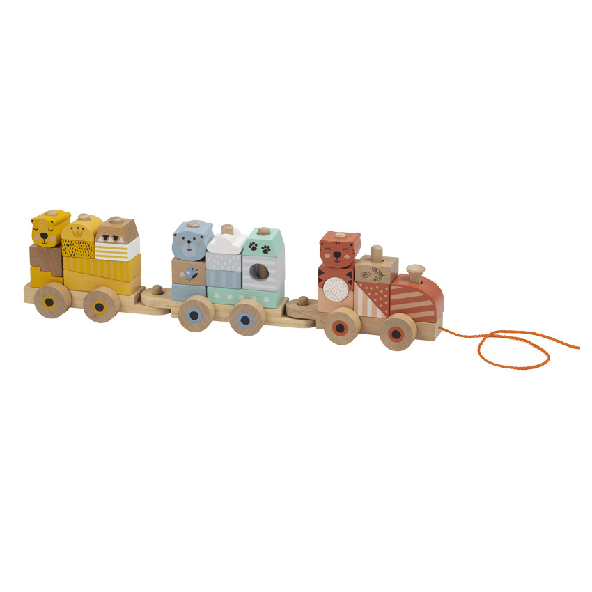 Train en bois - Wild animals 