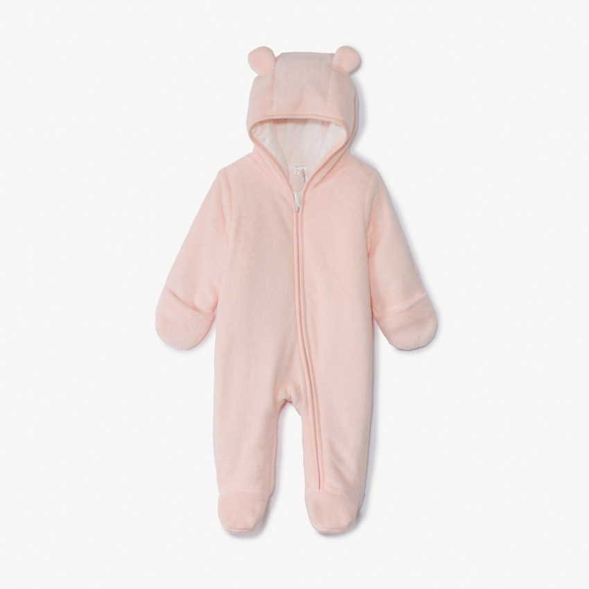 Combi-pilote uni avec capuche ludique pour bébé fille