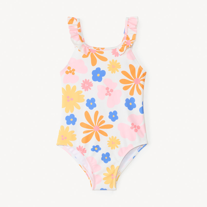 Maillot de bain 1 pièce imprimé fleuri pour fille