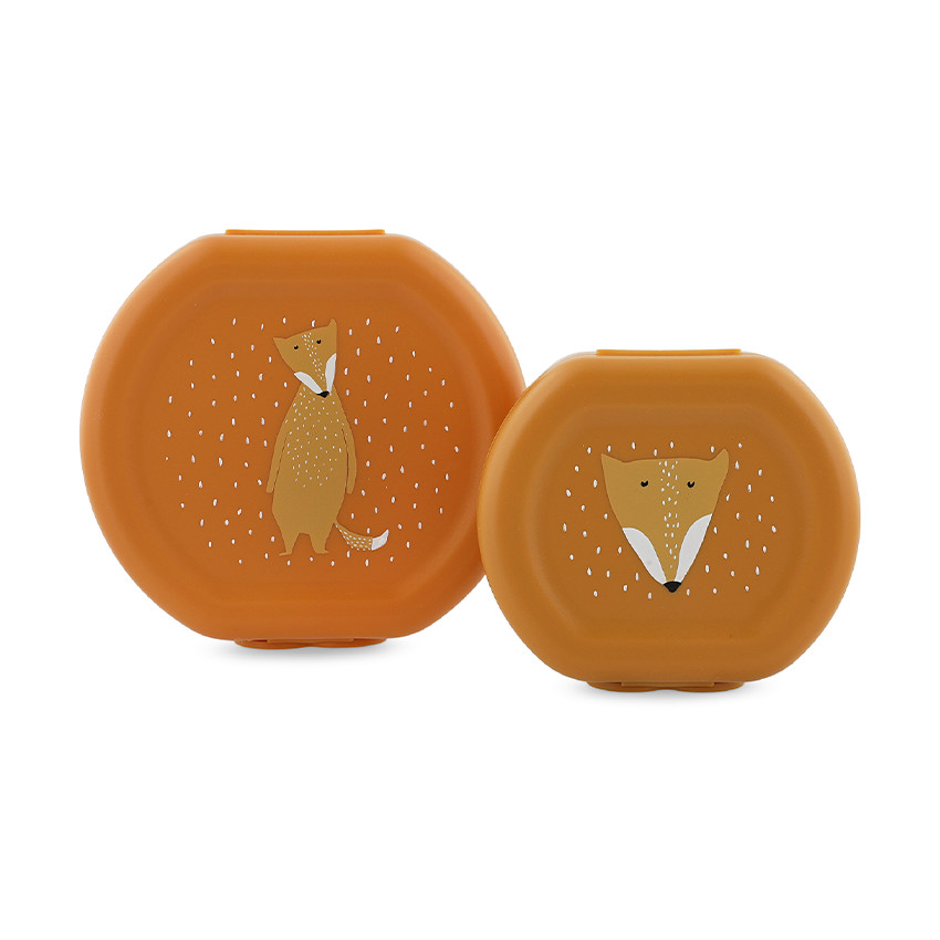Lot de 2 lunchbox gigognes Mr. Fox orange 