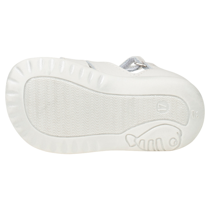 Nu-pieds en cuir avec patch fleur et print oiseaux 