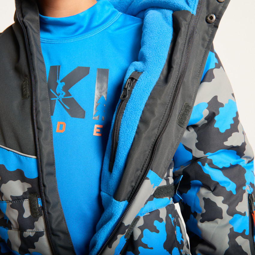 Combinaison de ski imprimé camouflage pour garçon  