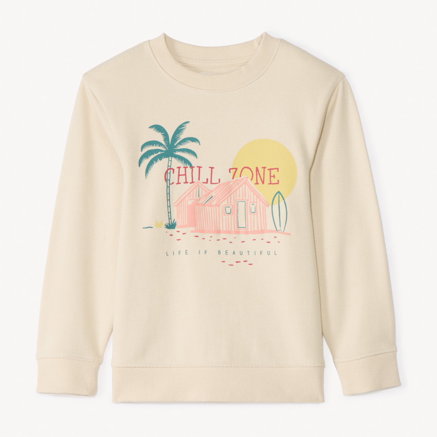 Sweat en piqué à print fantaisie pour garçon