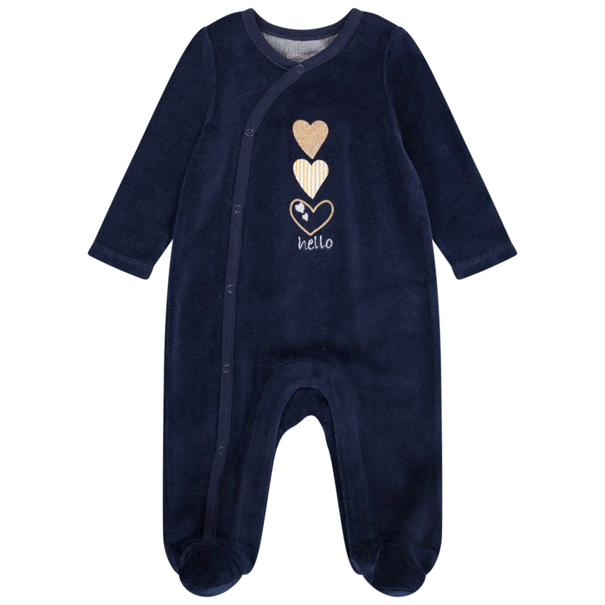 Lot de 2 dors-bien en velours imprimé coeurs pour bébé fille 