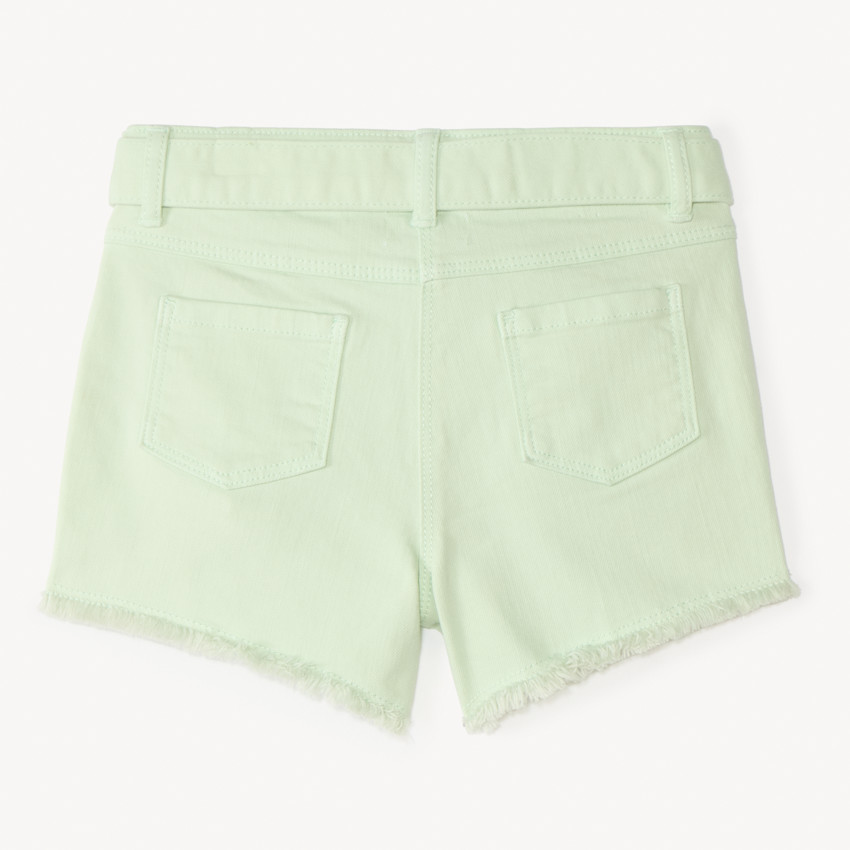 Short en jean avec détails brodés et ceinture à nouer pour fille  