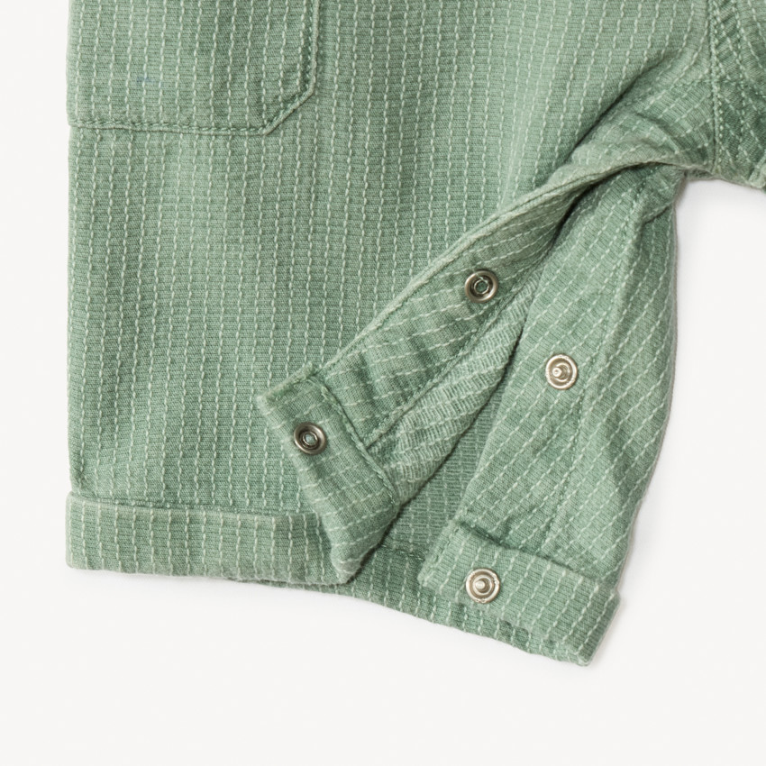 Salopette courte en toile effet rayé pour bébé garçon  