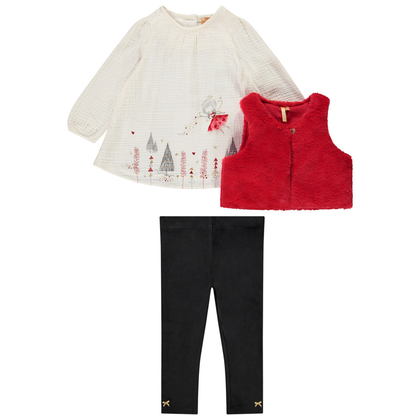 Ensemble 3 pièces print fantaisie pour bébé fille 