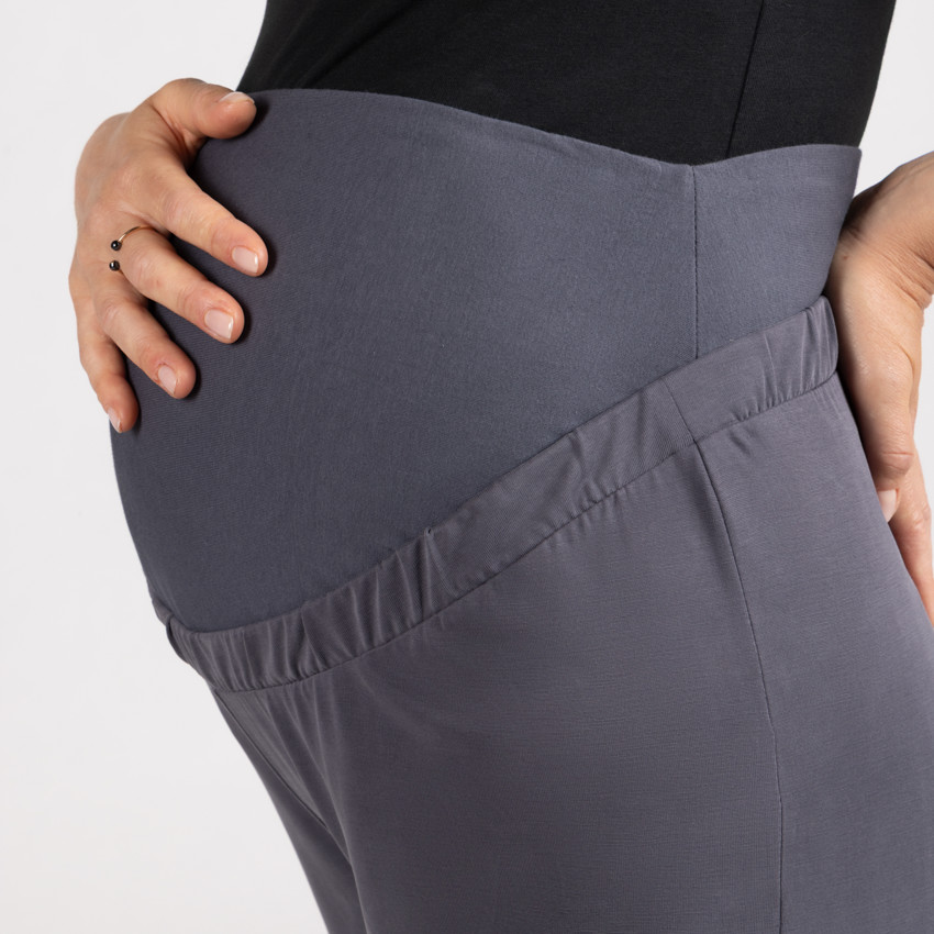 Pantalon large de grossesse uni avec bandeau haut 