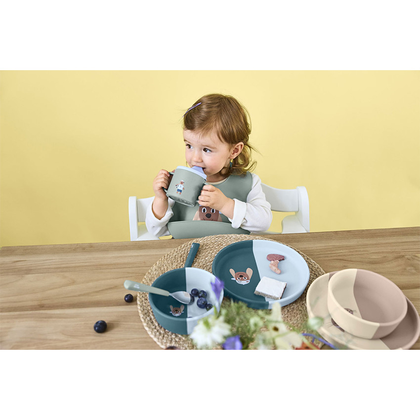 Bavoir silicone poche Tiny Team Chien  