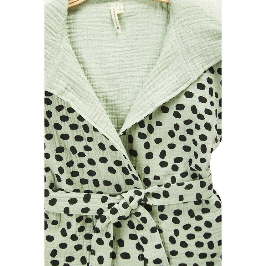 Peignoir de bain à capuche imprimé en gaze de coton 