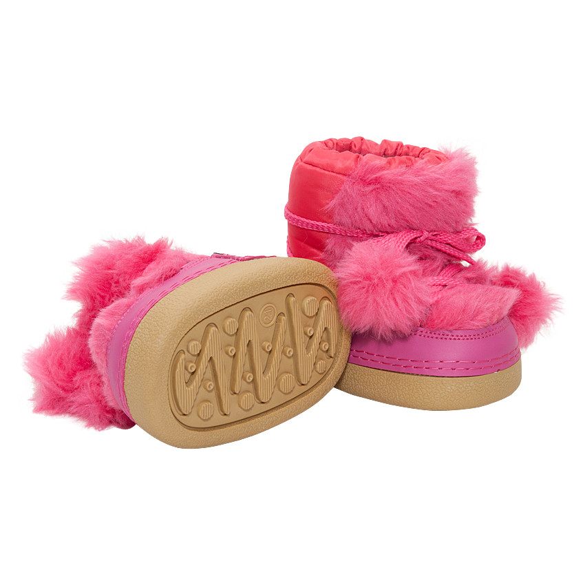 Après-ski coloris fluo à laçage et fausse fourrure 