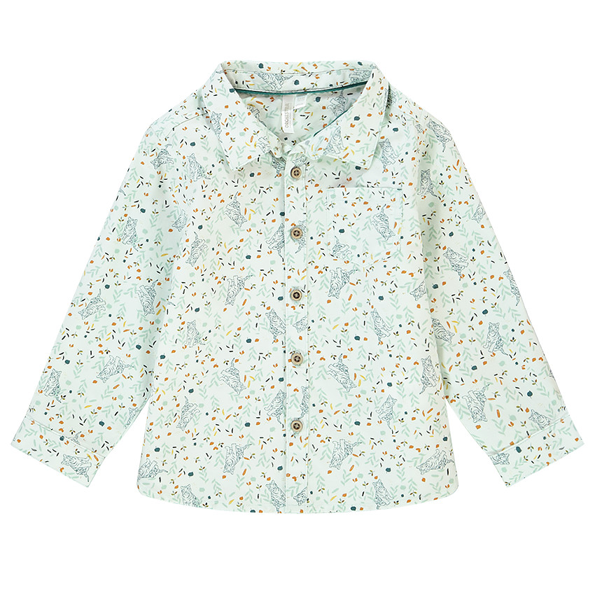 Chemise manches longues en coton imprimé tigres pour bébé garçon