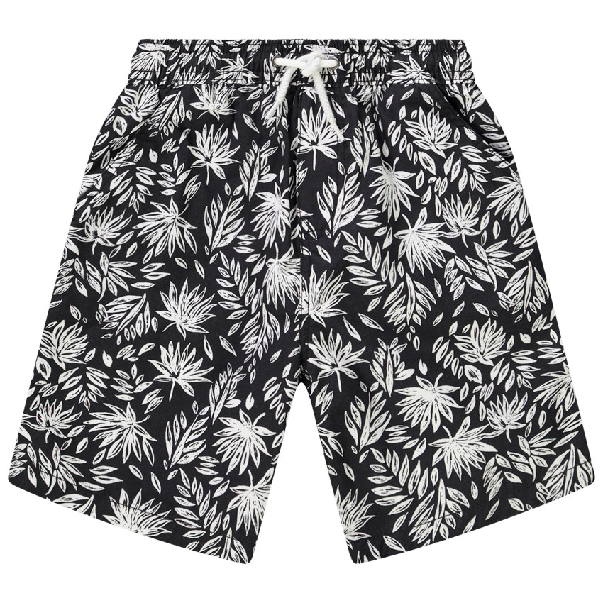 Bermuda en coton imprimé feuilles pour garçon 