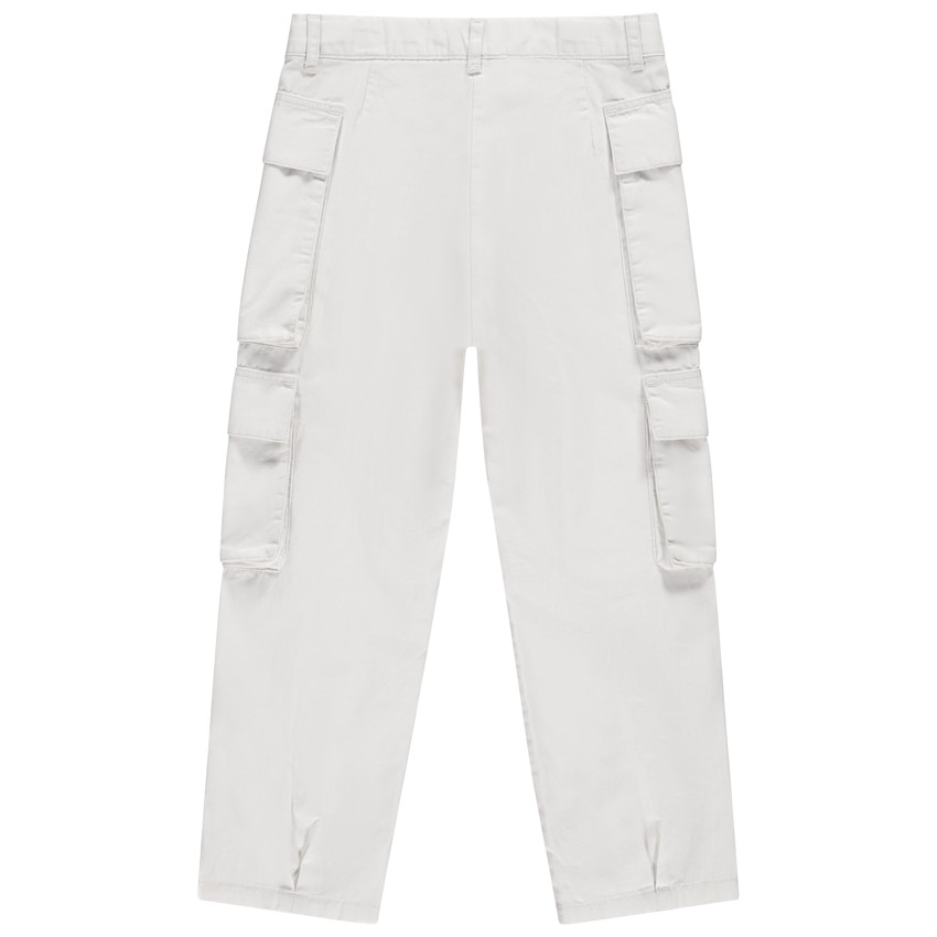 Pantalon cargo uni en lin pour fille 