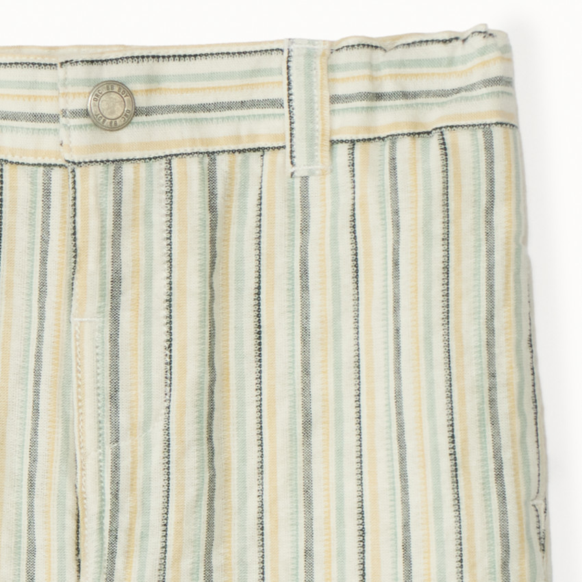 Bermuda à rayures en toile pour bébé garçon 