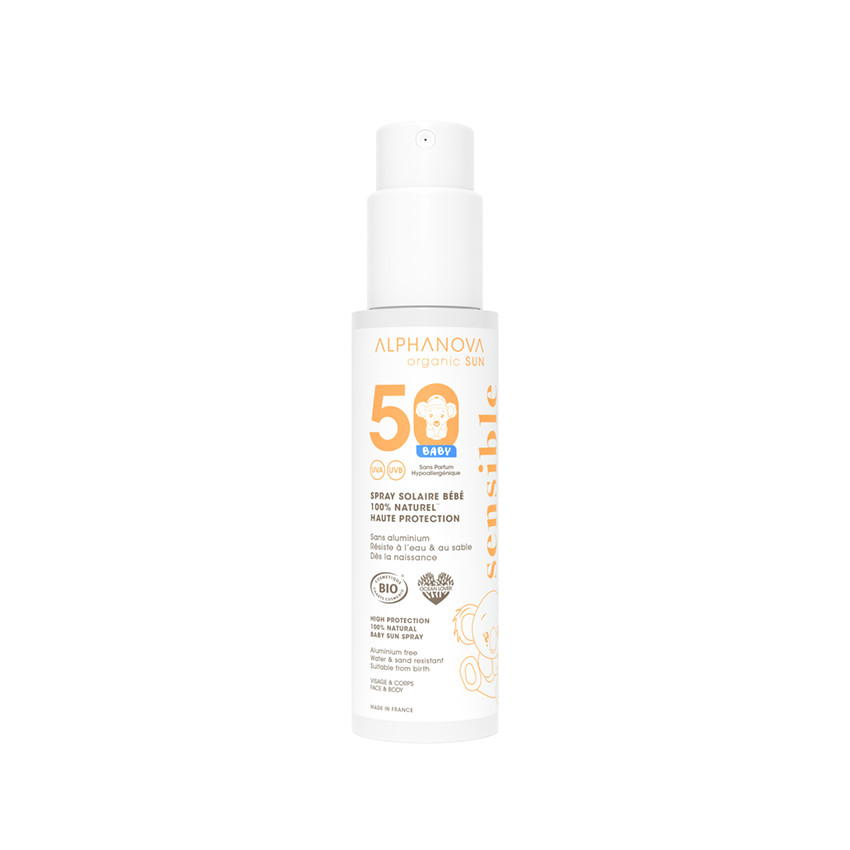 Spray solaire SPF50 pour bébé et enfant