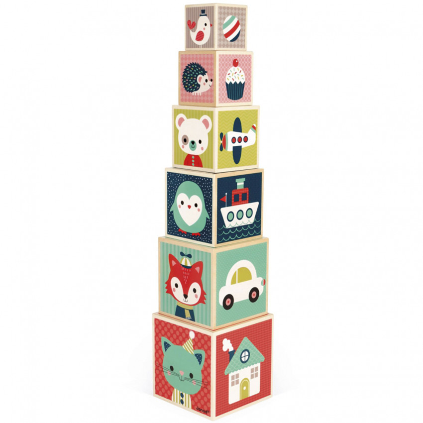 Pyramide de 6 cubes empilables - Baby Forest 