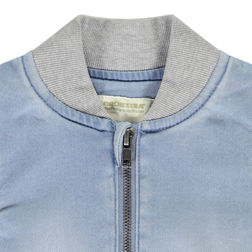 Veste bomber en jean à col côtelé pour bébé garçon 