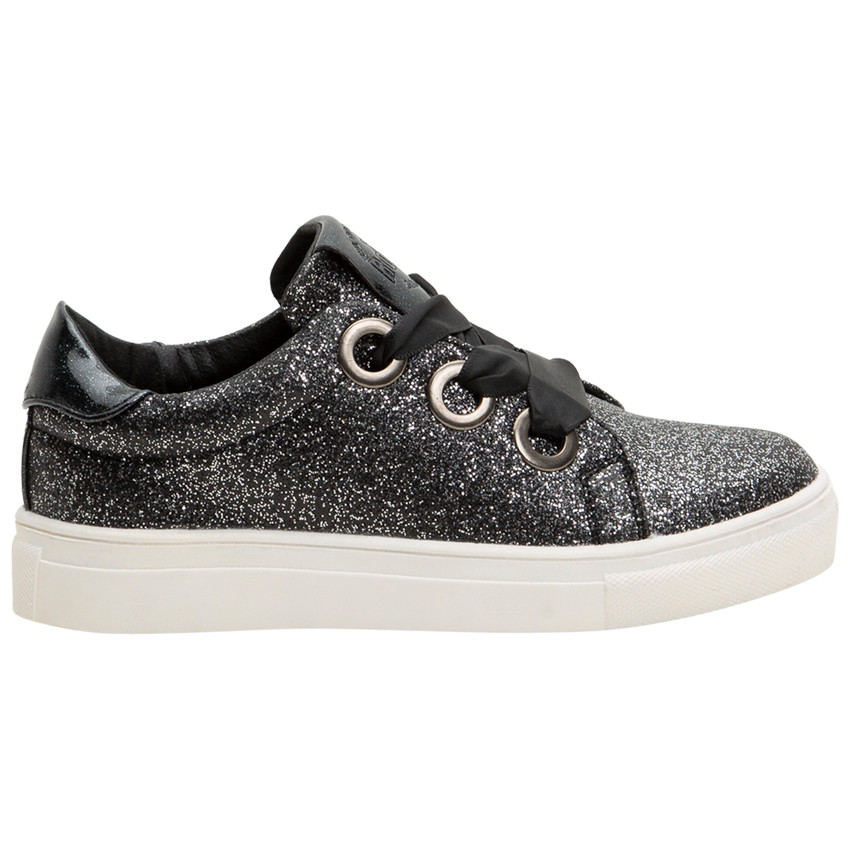 Baskets pailletées avec lacets en satin du 28 au 38 