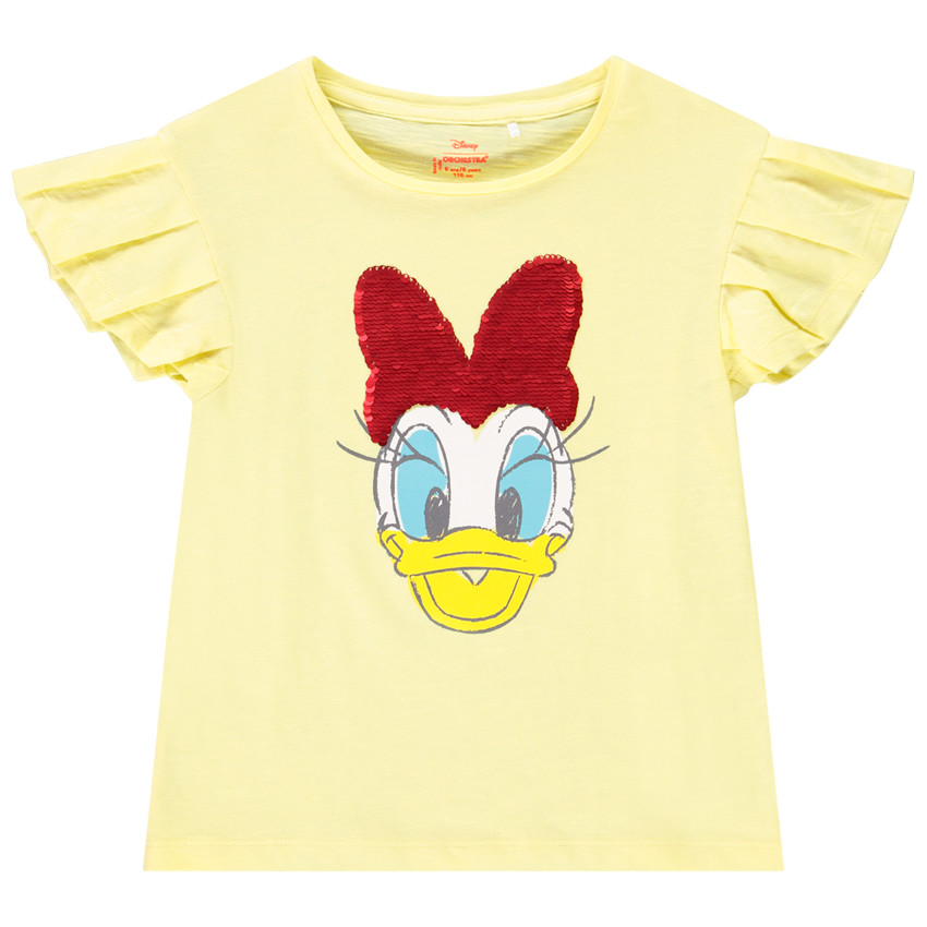 T-shirt manches courtes à volants avec sequins magiques Daisy Disney pour fille 