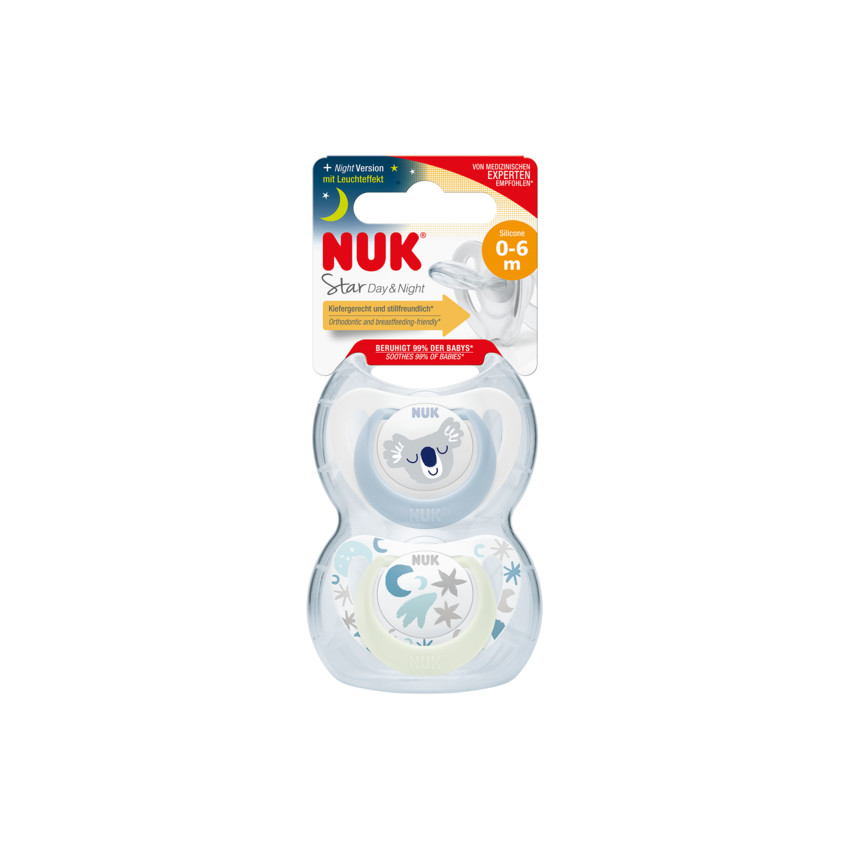 Lot de 2 sucettes Starlight 0-6M  
