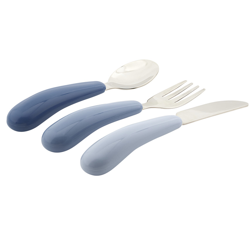 Set de 3 couverts Yummix en métal bleu 