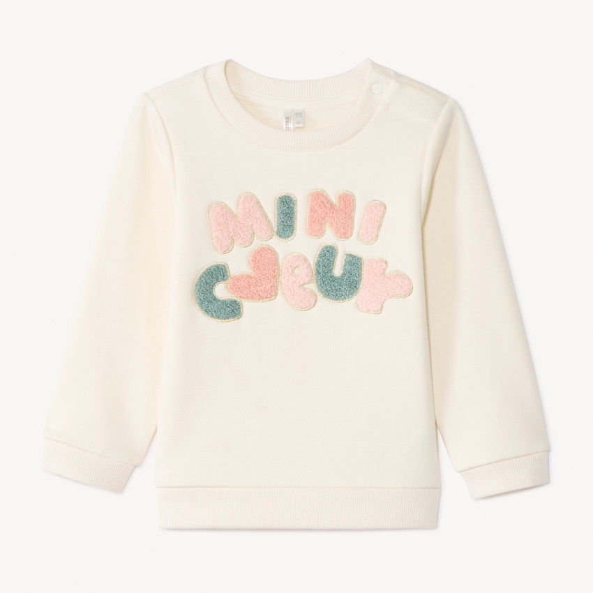 Sweat molleton à patchs bouclettes pour bébé fille