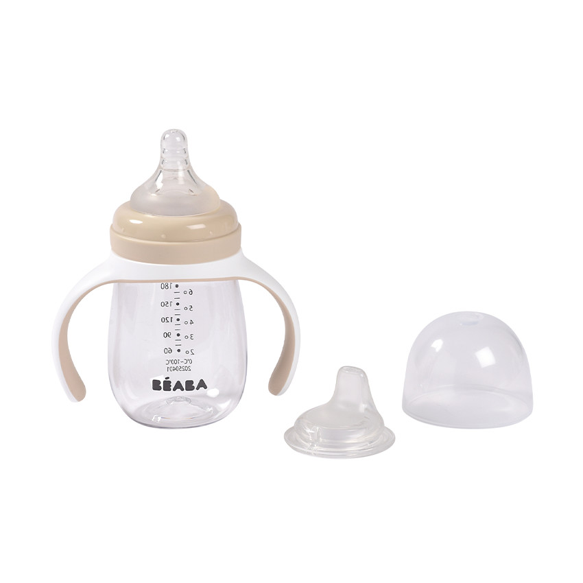 Biberon d'apprentissage 2 en 1 à anses 210ml argile 