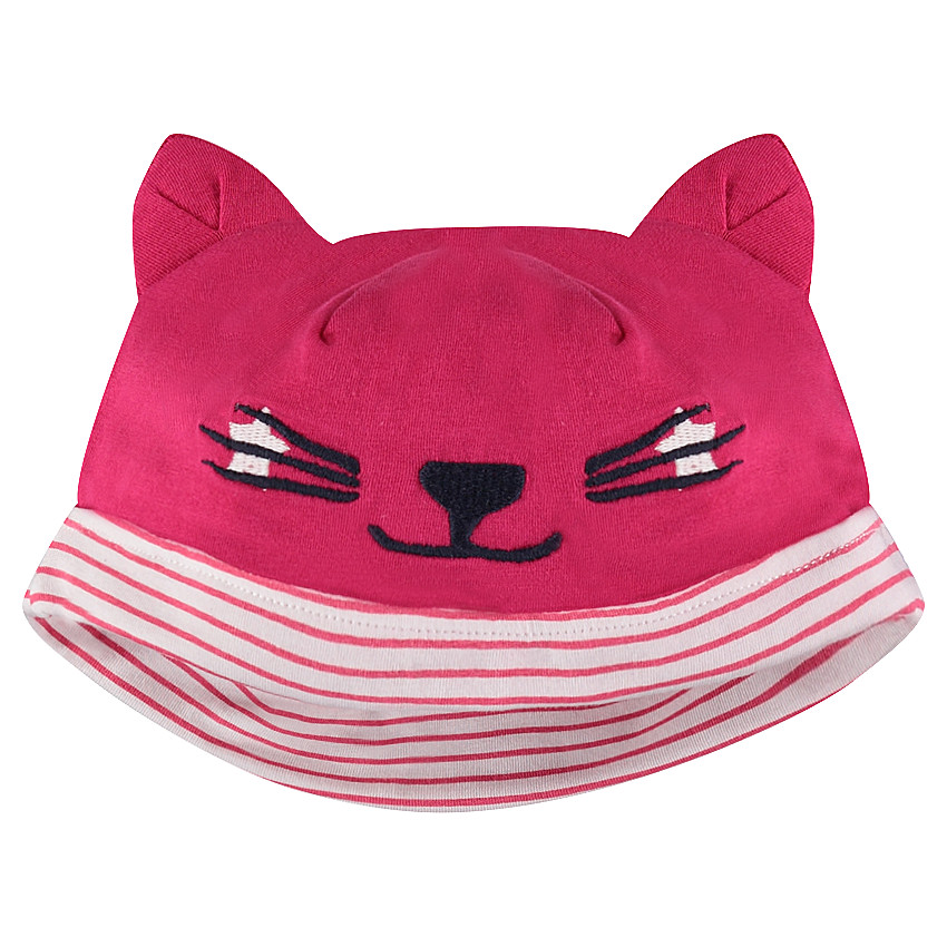Bonnet en jersey avec oreilles de chat en relief et détails brodés